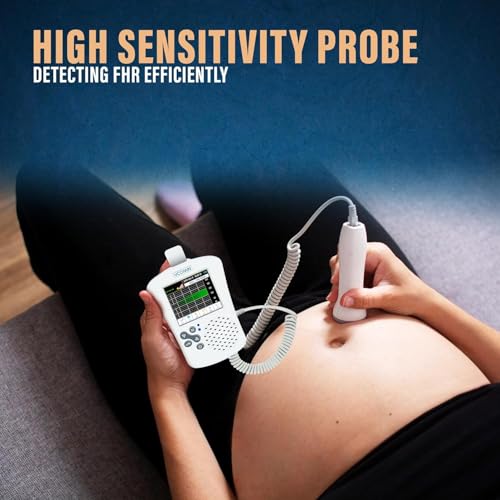 Image of OTICA Vcomin Fetal Doppler for Baby Heart Rate Monitoring (Colourful Display, 300C)