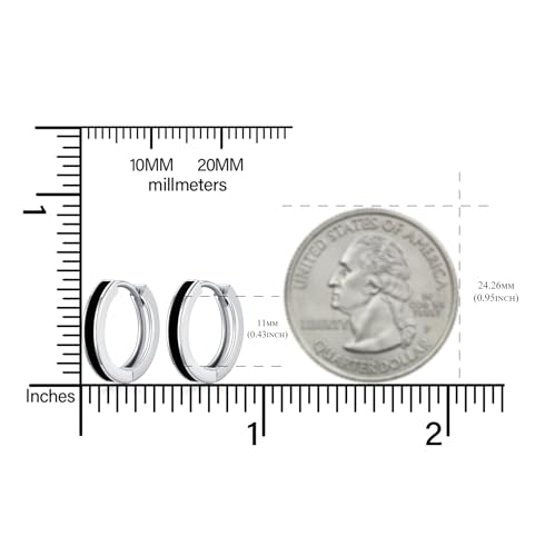 Pendientes de aro para hombre plata 925 antialérgicos pendientes minimalistas 5