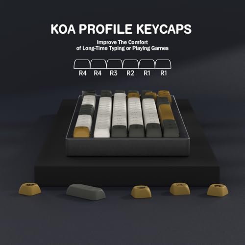 Image of KBDiy Glimmer Retro Keycaps 60 Percent,KOA Profile Dye-Sublimation PBT Custom Keyboard Keycap,142 Key Cap Set for Cherry Gateron MX Switches Mechanical Keyboards