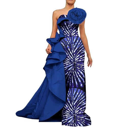 African Women's Formal Dresses Gala Floor Length Dresses Off the Shoulder
