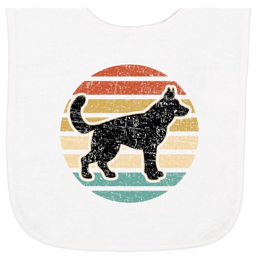 inktastic German Shepherd Silhouette Vintage Retro Baby Terry Cloth Bib