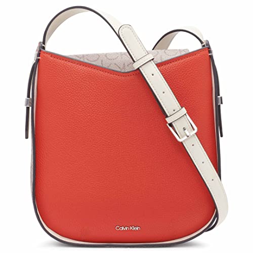 Calvin Klein Bolsa tiracolo Willow Messenger, Laranja picante/amêndoa/castanho-acinzentado/querubim branco, One Size