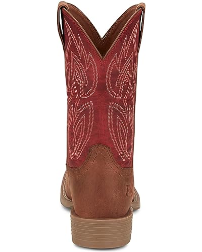 Image of Justin Canter 11 inch Western Boots for Men, Full Grain Leather, Woven Lining, Square Toe, Slip-Resistant Rubber Outsole