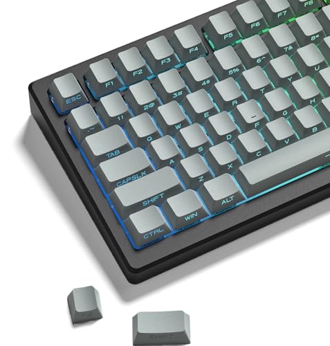 Image of dagaladoo doubleshot PBT keycap Set,Japanese keycaps Shine Through,Side Printed Key caps Keyboard,Cherry Profile Custom Keycap for Mechanical Gaming Keyboards(Light Grey)
