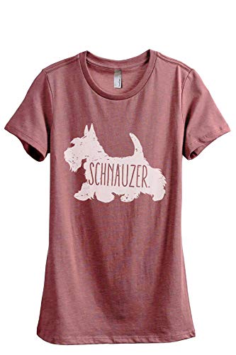 Thread Tank Schnauzer Dog Silhouette Women's Fashion Relaxed T-Shirt Tee Heather Rouge Large