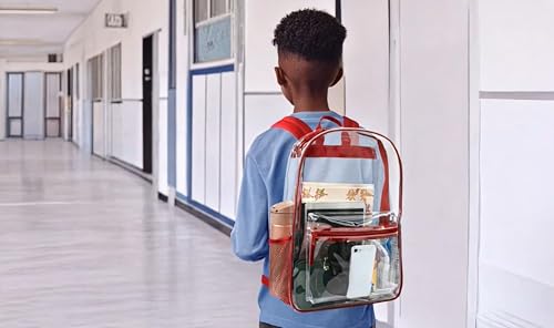 Image of Trail maker Clear Backpack Heavy Duty with Padded Straps, Side Pockets for Kids, Boys, Girls, School, Stadium Approved Events