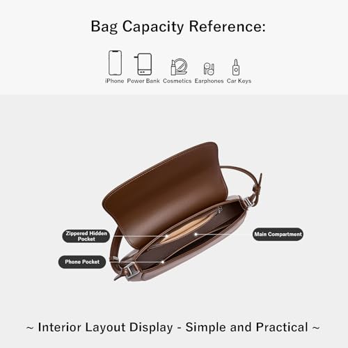 Genuine Leather Crossbody Bag for Women,Stylish & Versatile Shoulder Purse with with 2 Straps,Fits Phone Wallet & Essentials4