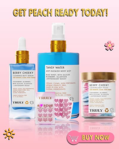 Truly Beauty Berry Cheeky Clearing Butt Serum Butt Acne Clearing Treatment - Body Acne Treatment For Bacne - Butt Acne Cream Serum - Thighs And Bum Acne Treatment - 3.1 Oz #TOP6