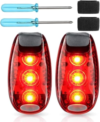 KEWAYO 2 Pezzi Luce Running Ricaricabile USB Luci Bicicletta LED, Luce Stroboscopica, Luce da Corsa di Sicurezza, per Corsa,Alpinismo,Cani,Biciclette