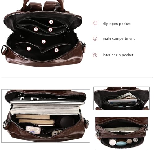 Image of Uromee Backpack Purse for Women Vegan Leather Ladies Fashion Travel Tassel Shoulder Bag Convertible Coffee bag