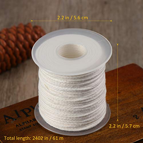 Rollo de mecha trenzada de 61 m para velas DIY miniatura 7