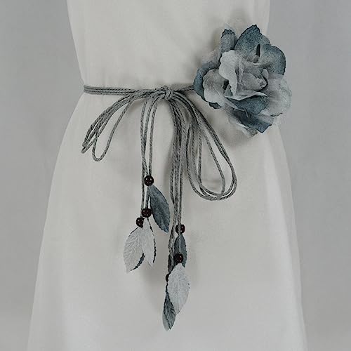 Vintage Knot Thin Belt For Women Flower Decors Ladies Dress Belt Fashion Female Waist Rope Accessories3