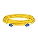 SpeedyFiberTX – 4-Pack 0.20 Meter LC to LC Fiber Patch Cable, Corning SMF-28 Singlemode 9/125um Ultra Optical Fiber, Duplex, Yellow Riser OFNR Cable Jacket