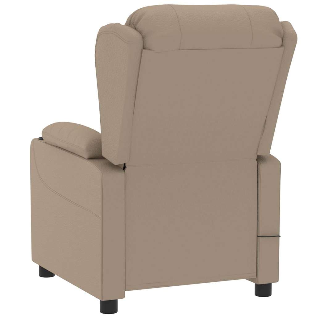 Fauteuil relax électrique en cuir synthétique marron cappuccino avec 3