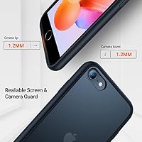 Torras Hülle, stoßfest, entworfen für iPhone SE 2020 und iPhone 8, militärisch erprobte Stoßfestigkeit, durchscheinend, matte, harte Rückseite und weiche Eckstücke, Slim für iPhone 7 und SE 2 – Ansicht 3