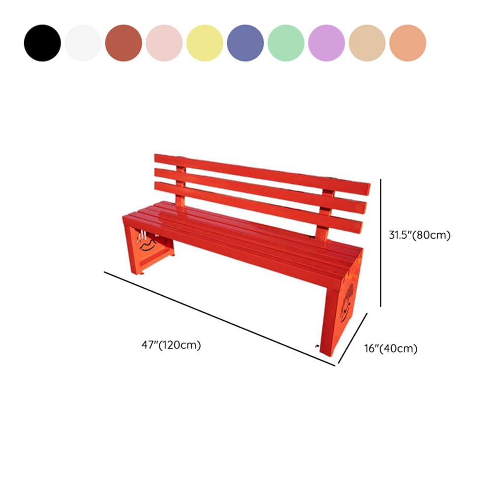 Banco de Exterior para Parque con Respaldo, Banco de Hierro Resistente a la Intemperie, Estilo Moderno, Ideal para Patio, césped, jardín o Porche. Color Verde. Medidas: 200 cm de Largo x 40,
