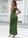 HUUSA Womens Plus Size Sexy 2 Piece Long Dress Fashion Trendy Cocktailmaxi Skirt with Slit Juniors Girls Spaghetti Strap Backless Asymetric Hem Birthday Brunch Outfits Dress Green XL