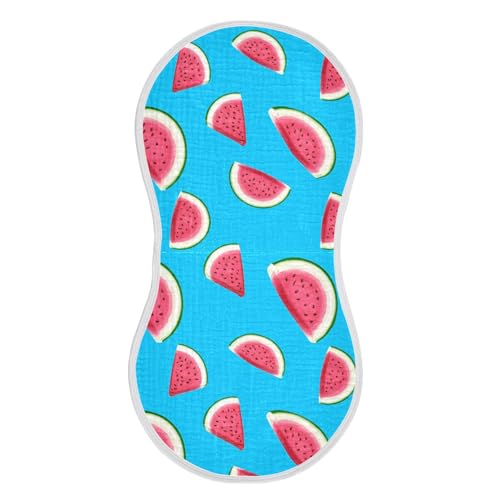 xigua Watermelon Muslin Baby Burp Cloths Set of 1, Super Soft & Absorbent Burping Rags, Cotton Burp Clothes Shower Gift for Newborn, Baby Girls and Boys
