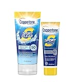 Coppertone SPORT Clear Sunscreen Lotion SPF 50 + Face Sunscreen SPF 50, Water Resistant Sunscreen Pa
