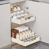 100Fentro Cajones Extraibles para Cocina Armarios, Cajón Organizador Cocina Extraible Adhesivo 30 cm x 43 cm x 7 cm