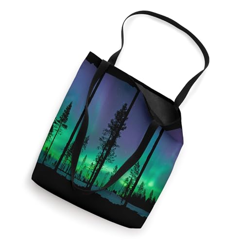 Bolso tote con diseño de aurora boreal y cielo nocturno miniatura 2