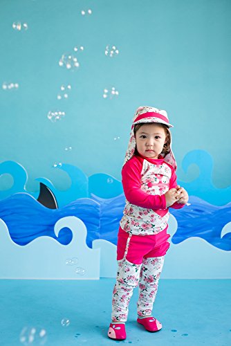 Image of VAENAIT BABY Girls Rash Guard Swimsuit UPF 50+ Long Sleeve Toddler Bathing Suit Ribbon Stawberry Floral Fruit for 2~8Years