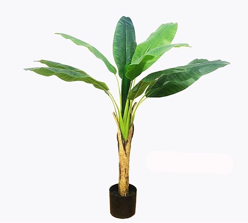Artificial Tree Large Banana Artificial Tree Potted Simulation Bonsai Tropical Fake Green Plants Landscaping Hotel Office Home House Artificial Plant，One Color 120cm