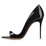 Women's Peep Toe High Heel Pumps Cut Out D'Orsay Comfortable Sexy Stilettos Dress Shoes 4 Inch