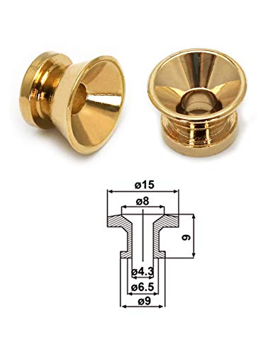 image for Metallor Guitar Strap Buttons End Pins Locks Metal with Mounting Screw