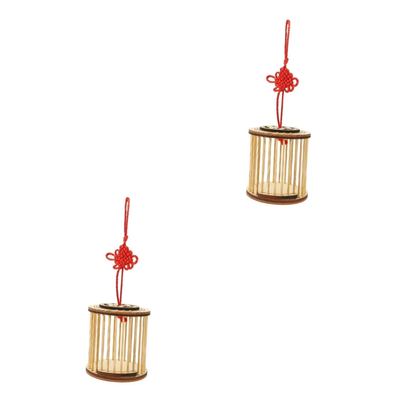 YARNOW2pcs Songbird Cage Storage Cage Pet Container Circle Cage Cricket Container Cricket Storage Basket Hanging Insect Cage Cricket Holder Carrier Cage Outdoor Grasshoppers Cage Bamboo