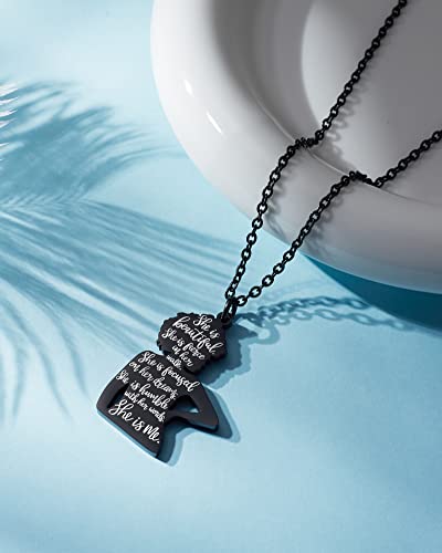 Omodofo Inspirational Gift For Gilrs Positive Quotes Motivational Necklace For Women Sihouette Pendant Blm Jewelry Black Woman Empowerment Afro Lady Pendant Necklace Mothers Day Birthday Gifts For Girls Women (Black - Girls Silhouette Motivational Necklace - 6) #TOP1