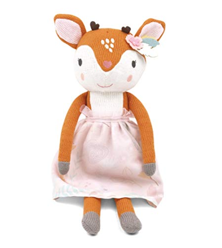 The Peanutshell Soft Knit Stuffed Animal Toy - Meadow The Deer Childhood Lovey, Made from Cuddly and Huggable Knit Sweater Material and Super Soft Stuffing