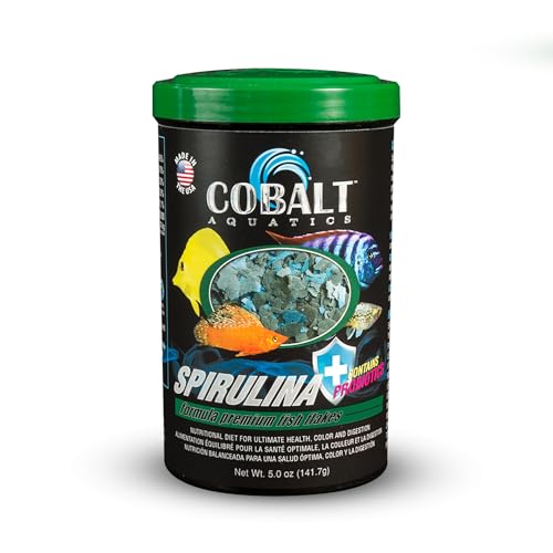 Cobalt Aquatics Spirulina Flakes with Blue Flakes, 0.5 oz - Premium Fish Food for Health & Vitality - Perfect for Freshwater & Marine Aquariums