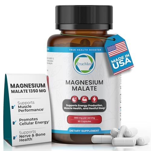 Image of Magnesium Malate Capsules, Supports Cellular Energy & Muscle Health, 90 CT | High Bioavailability Magnesium Supplement for Muscle Function, Energy & Metabolic Support, GMP Certified, Non-GMO, USA Made