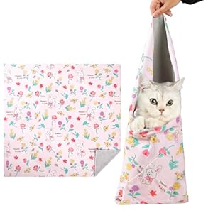Cat Grooming Wrap（28″X28″）, Anti-Escape Cat Wrap for Grooming, Not Easy to Break Free, Self-Adhesive Cat Swaddle Wrap for Nail Trimming, Cat Burrito Wrap Cat Hair Finishing X-Large