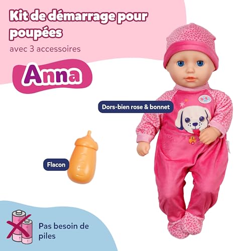 Poupée corps en tissu doux Baby Annabell Anna, le premier bébé à câliner pour enfant d'un an - 2