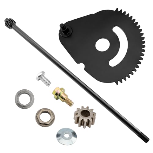 938-05078 Steering Rod Shaft & 617-04094 Steering Gear Kit, Contain 941-0656A Gear Bushing & 948-0389 Steering Rod Cap Washer and Screw, Compatible with MTD, Troy-Bilt, Cub Cadet, Craftsman Lawn Mower