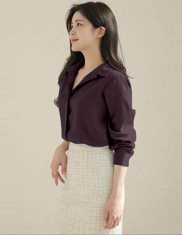 Image of Women's Regular Fit Korean Style Shirts | Stylish Western Shirt with Concealed Placket | Casual & Office Wear Shirt for Women