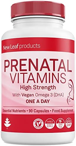 Pregnancy Vitamins for Women with Vegan DHA + Folic Acid (Full Trimester Supply) Prenatal Vitamins for Women Pregnancy Vitamins Capsules Prenatal Supplements Pregnancy Vitamins Conception UK Made