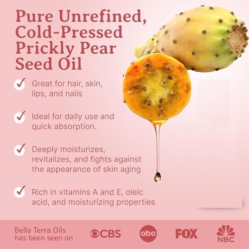 Image of Prickly Pear Seed (Opuntia basilaris P.) Oil | Pure & Natural Carrier Oil for Massage, Skincare & Haircare - 30ml /1.01fl oz