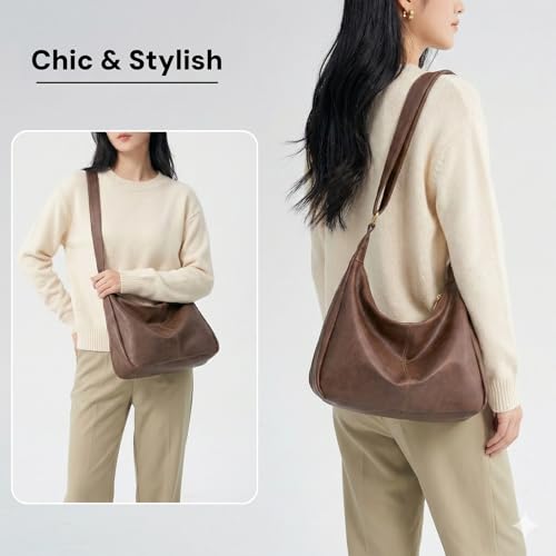 Bolso Hobo para mujer de cuero vegano suave miniatura 2
