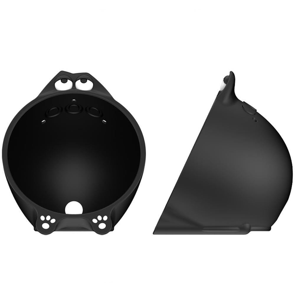 Compatible con Amazon Echo Spot(2024 Gen), funda de silicona, funda Echo Spot, no necesita tornillos, accesorios para altavoces (Echo Spot,negro, K17) negro