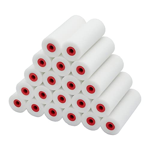 ProDec Big Box Paquete de 20 mini rodillos de espuma de alta densidad de 4 pulgadas para un acabado liso con pinturas brillantes y satinadas en rodapiés, alféizares de ventanas, paneles de puertas