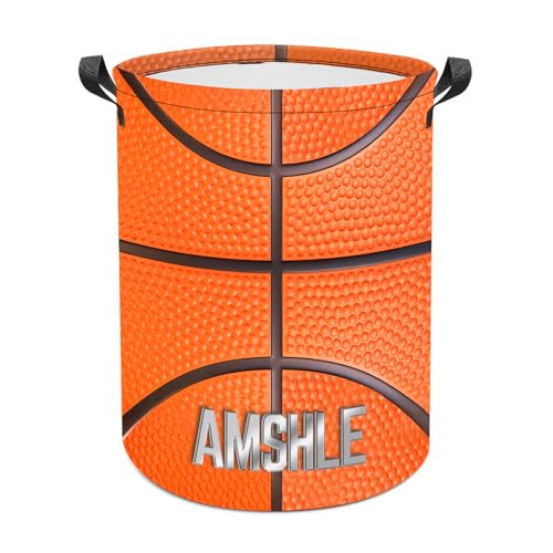 Personnalisé Basketball Panier À Linge Personnalisé Nom Panier À Linge Panier De Rangement Salle De Bain Chambre Famille Basketball Amoureux Noël Anniversaire (style 4)