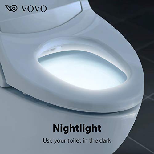 VOVO VB3100SR WATERJET,Bidet Toilet Seat,Round, White,LED Nightlight, Power Save, Heated Seat&Dryer,Warm Water, Full Stainless Nozzle,Soft Close, Made in Korea - Thumbnail 5