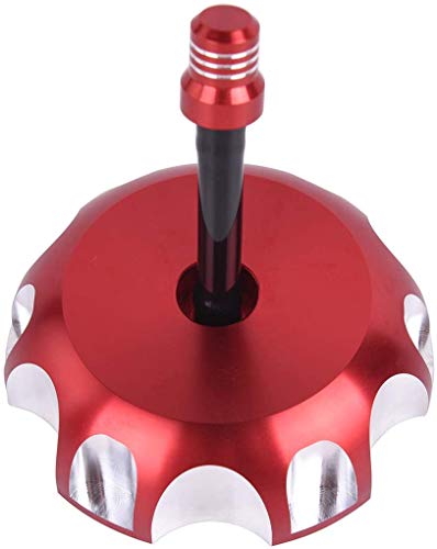 Tapa del Tanque de Combustible de Aluminio Tapa del Tanque de Gas Billet Tapa para Yamaha Kodiak 400 4x4 Auto 2003-2006,Wolverine 450 4x4 2008,Grizzly 660 4x4 2002-2004,Grizzly 450 4x4 2007-2014 Rojo