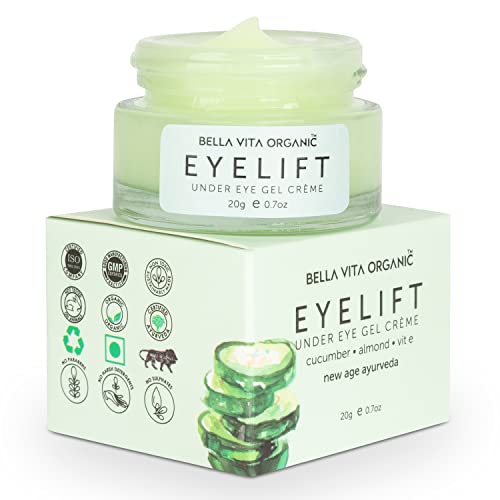 Image of Bella Vita Organic Eyelift Eye Cream Gel For Dark Circles, Puffy Eyes, Wrinkles & Removal Of Fine Lines For Women & Men, 20 g & Bella Vita Organic Glow Cream Gel for Women & Men Lightening