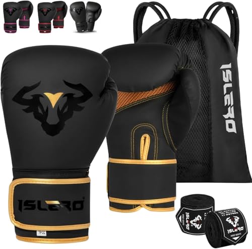 Islero EVO Boxing Gloves with Hand Wraps 10 OZ