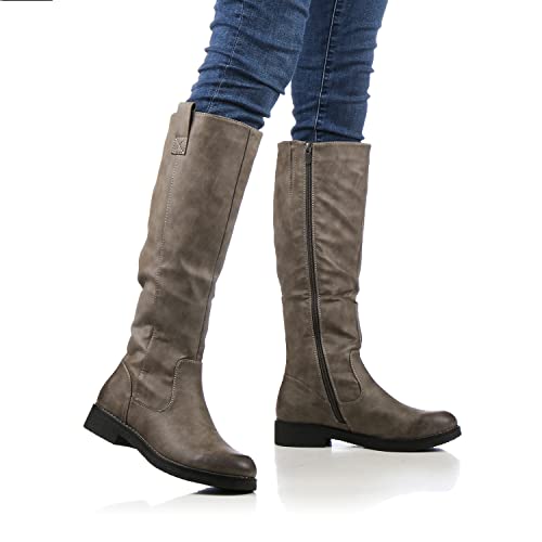 VAN HILL Klassische Stiefel Damen Schuhe Leicht Gefüttert Boots Profilsohle 149798 Grau 38