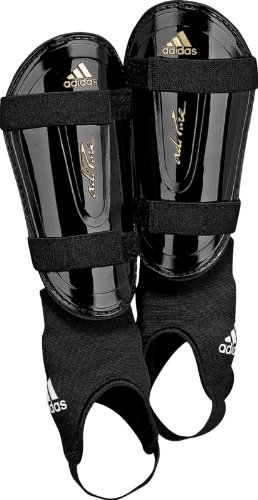 adidas adiPURE Chrome Shin Guard, Black Black Metallic Gold, Small